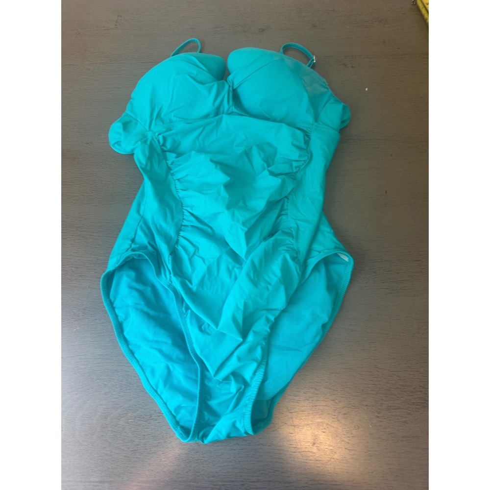 Assets by Sara Blakely Spanx Turquoise One Piece Swimsuit Padded XL